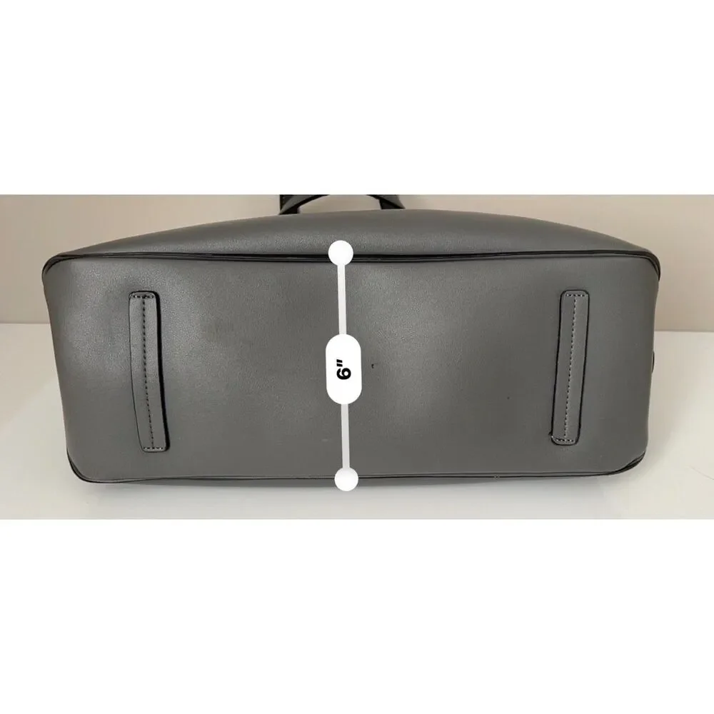 Urban Expressions Georgia Satchel in faux smooth gray leather